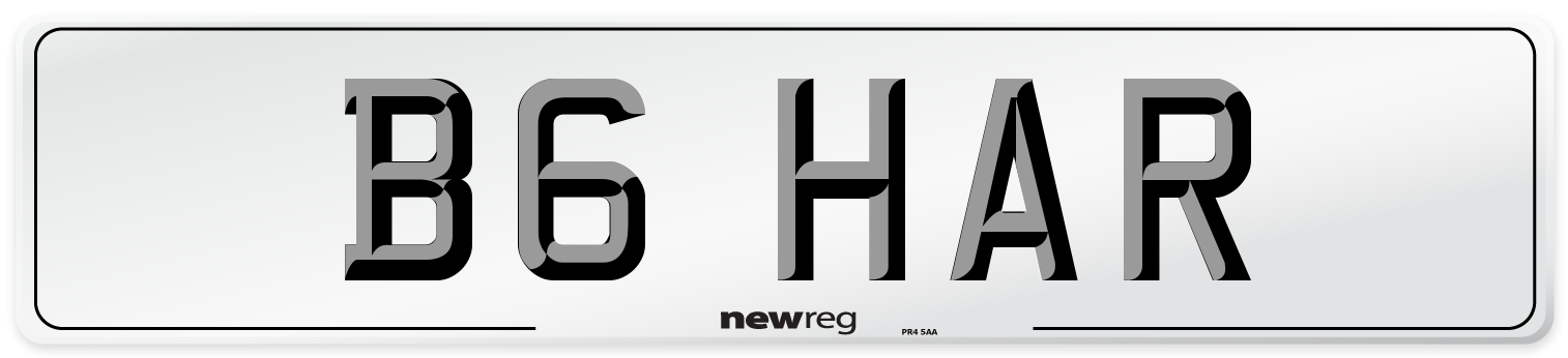 B6 HAR Number Plate from New Reg